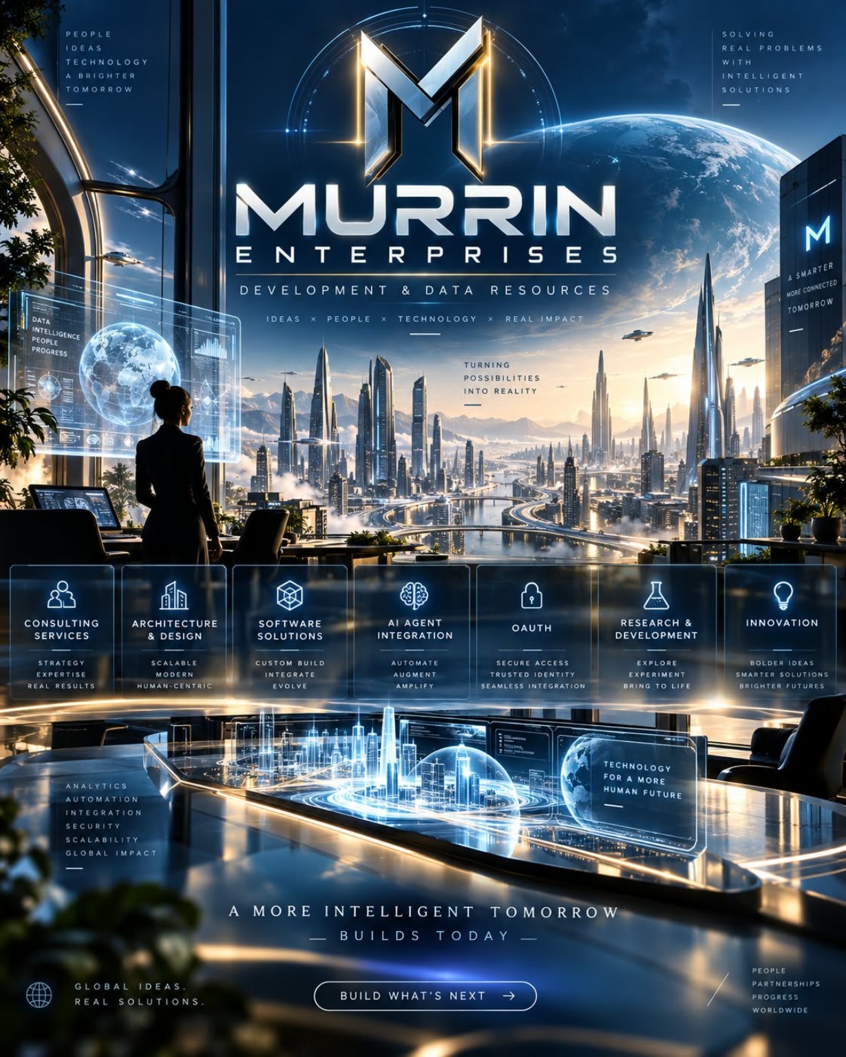 Murrin Enterprises — Development & Data Resources, futuristic technology city and consulting services